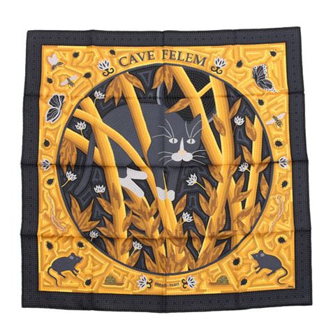 hermes cave felem|HERMES Silk Cave Felem Scarf 90 724530 .